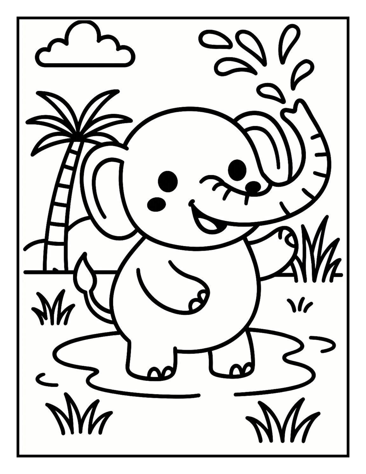 Cute Animal Friends - Printable Coloring Book for Kids ( Age 4-6)