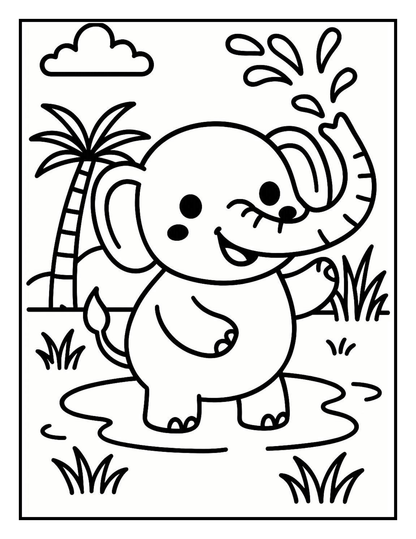 Cute Animal Friends - Printable Coloring Book for Kids ( Age 4-6)