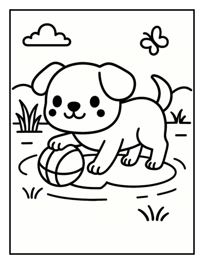 Cute Animal Friends - Printable Coloring Book for Kids ( Age 4-6)