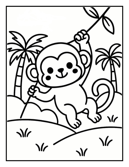 Cute Animal Friends - Printable Coloring Book for Kids ( Age 4-6)